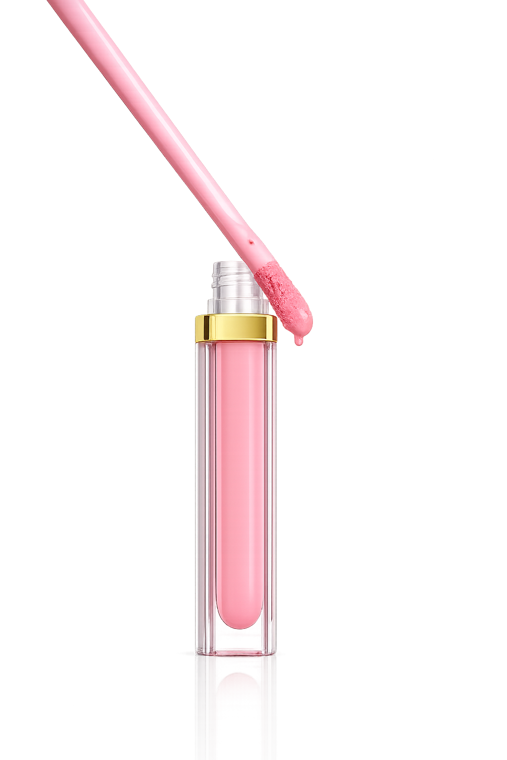 Pink Cream Lip Gloss Kit With Mirror