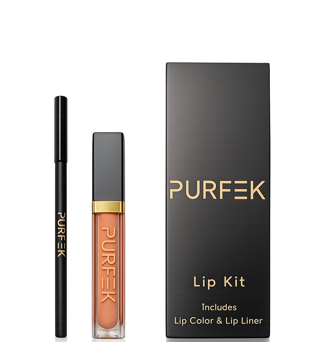 Nude Cream Lip Gloss Kit With Mirror